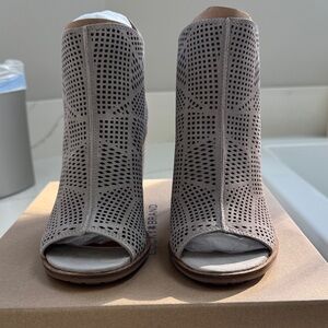 Lucky Brand Chinchilla Colored Peep-Toe Ankle Boots